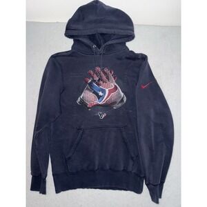 Nike Houston Texans‎ On Field Hoodie Mens S Vintage Y2K Style Gloves Logo Faded